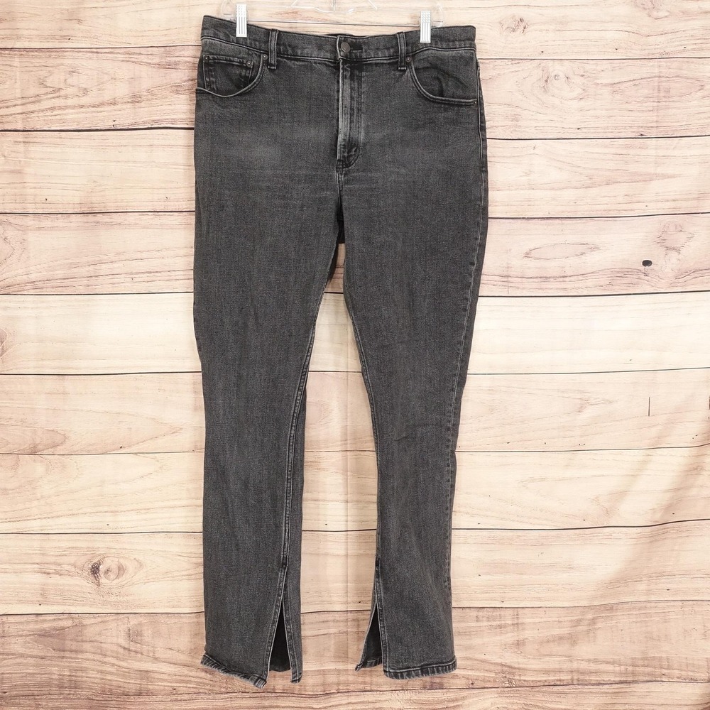 Abercrombie & Fitch Skinny‎ Jeans Womens 32 14 Gray High Rise Slit Hem 34x30